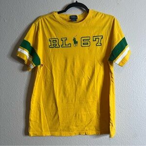 Polo Ralph Lauren Shirt Crew Neck Sz XL (18-20) Youth Short Sleeve Yellow Green